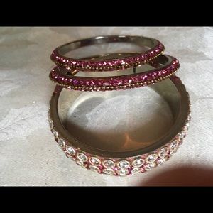 Chamak by Priya Pink Crystal Women’s Bracelets